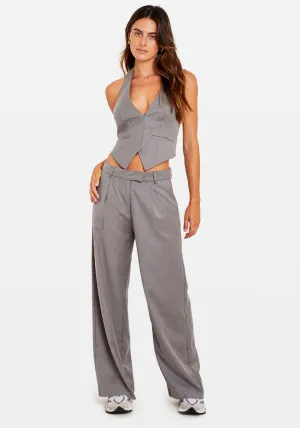 LOW RISE SUIT PANT LIGHT GREY