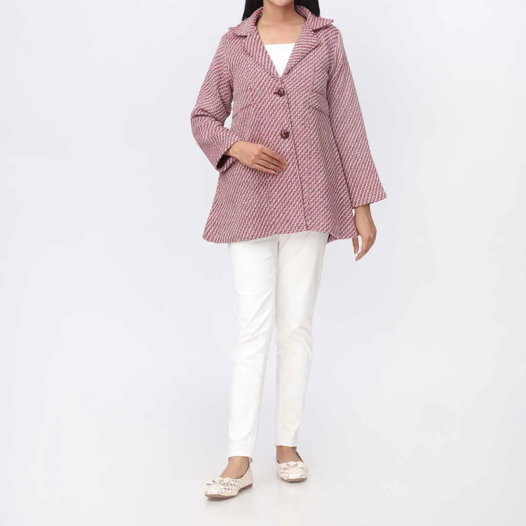 Maroon Woolen Button Coat  PW9118