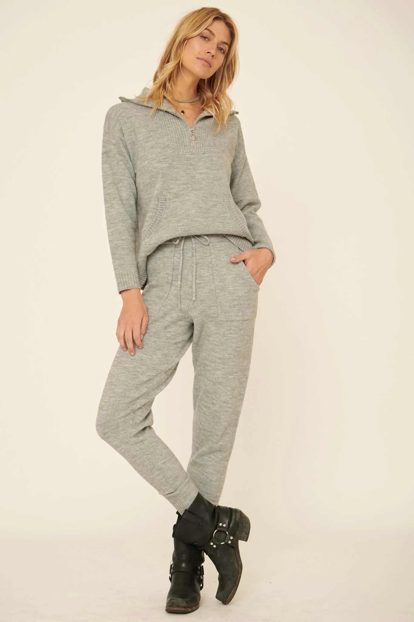 Mellow Fellow Heathered Knit Sweater Pants