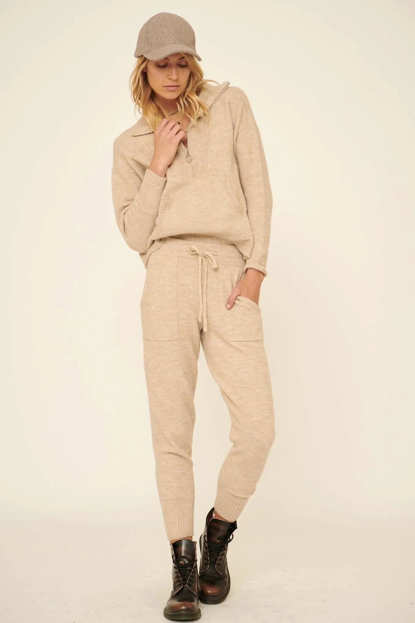 Mellow Fellow Heathered Knit Sweater Pants