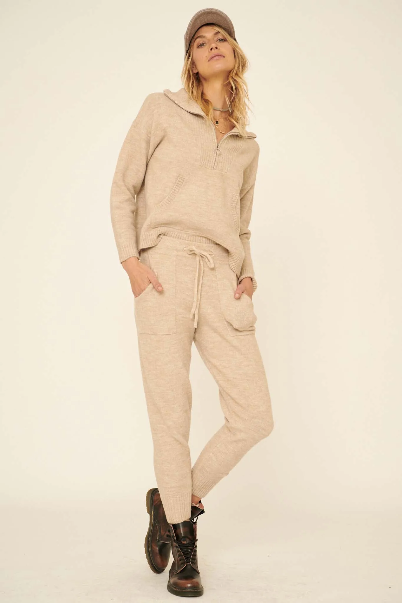 Mellow Fellow Heathered Knit Sweater Pants