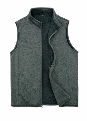 Men's Sweater Fleece Vest, Sherpa Lined