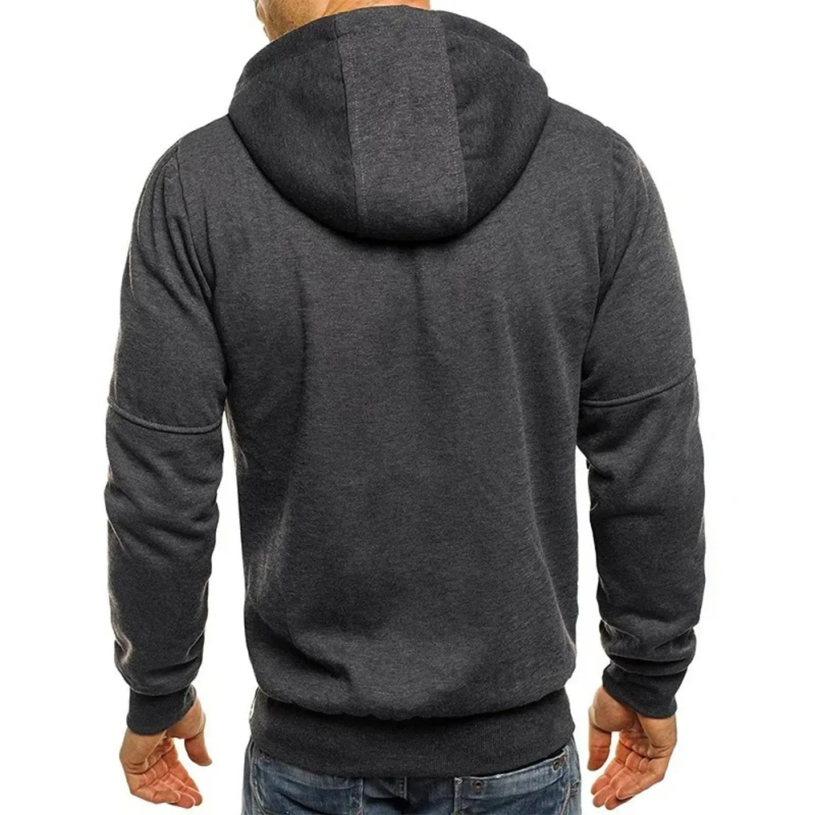 Men's Zipper Hoodie - Slim Fit Long Sleeve Sweatshirt, Casual Sportswear Jacket for Active Wear