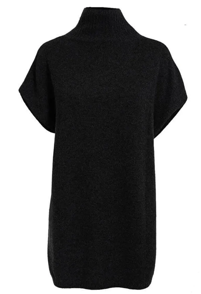 Minnie Rose Cashmere Short Sleeve Turtleneck