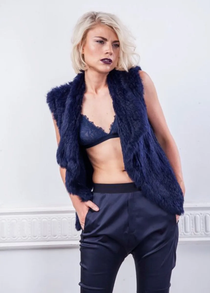 Mode & Affaire Collier Fur Vest - Ink