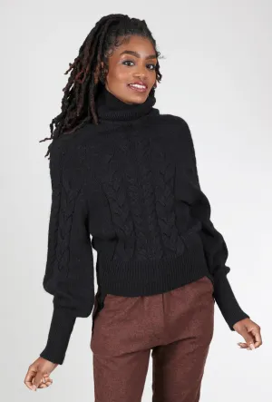 Muffo Cable-Knit Sweater, Black