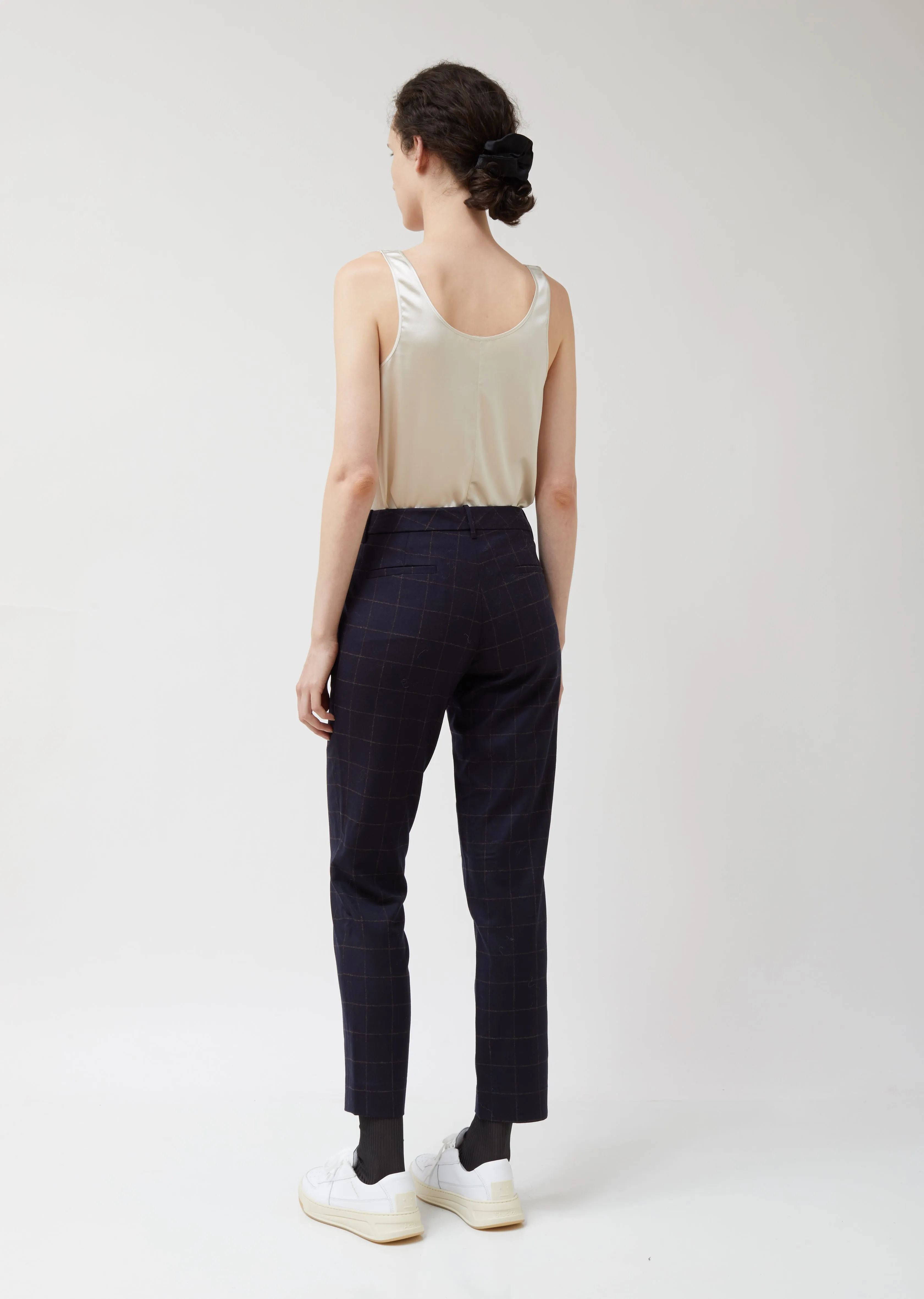 Navy Wool Relaxed Trouser