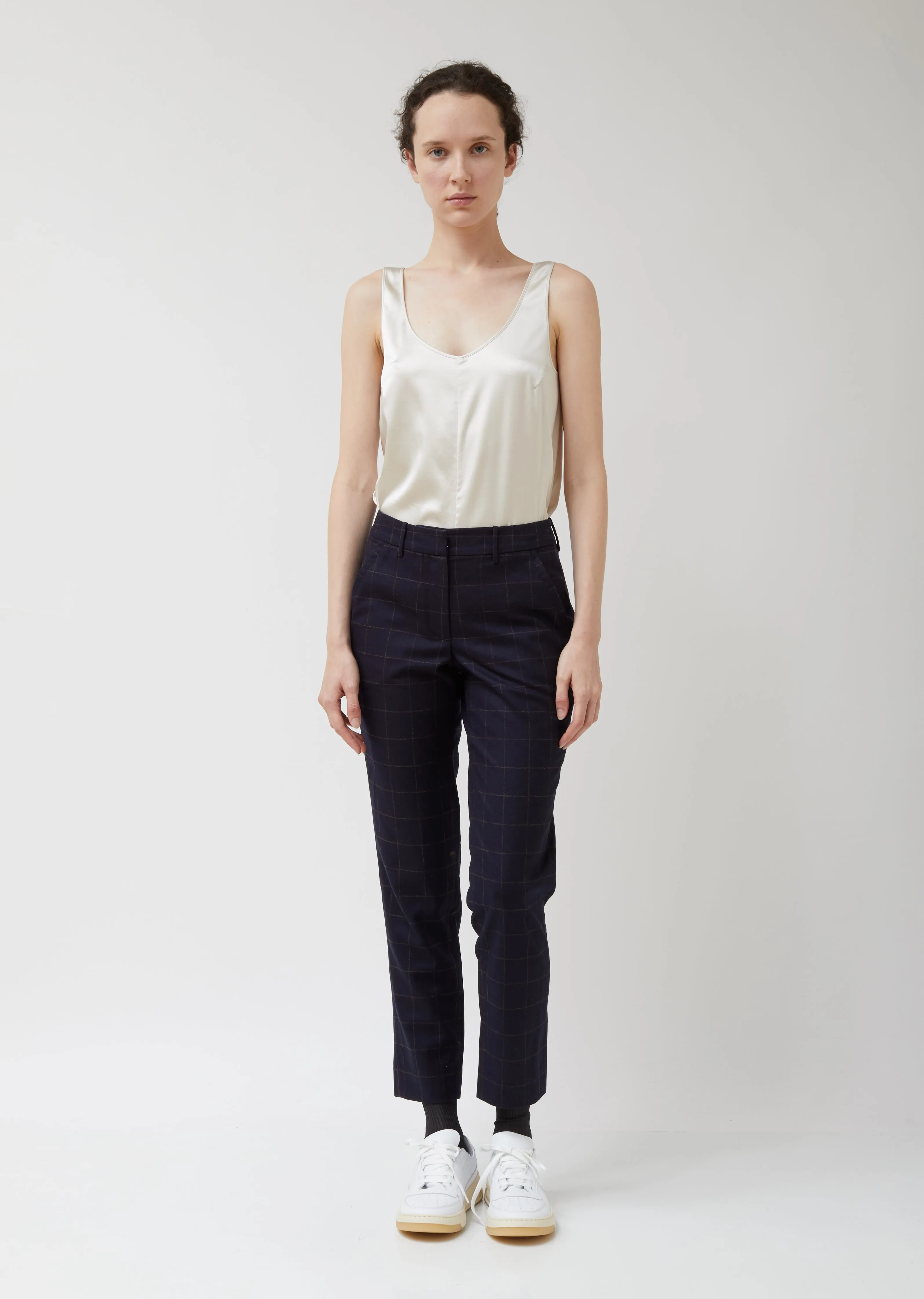 Navy Wool Relaxed Trouser