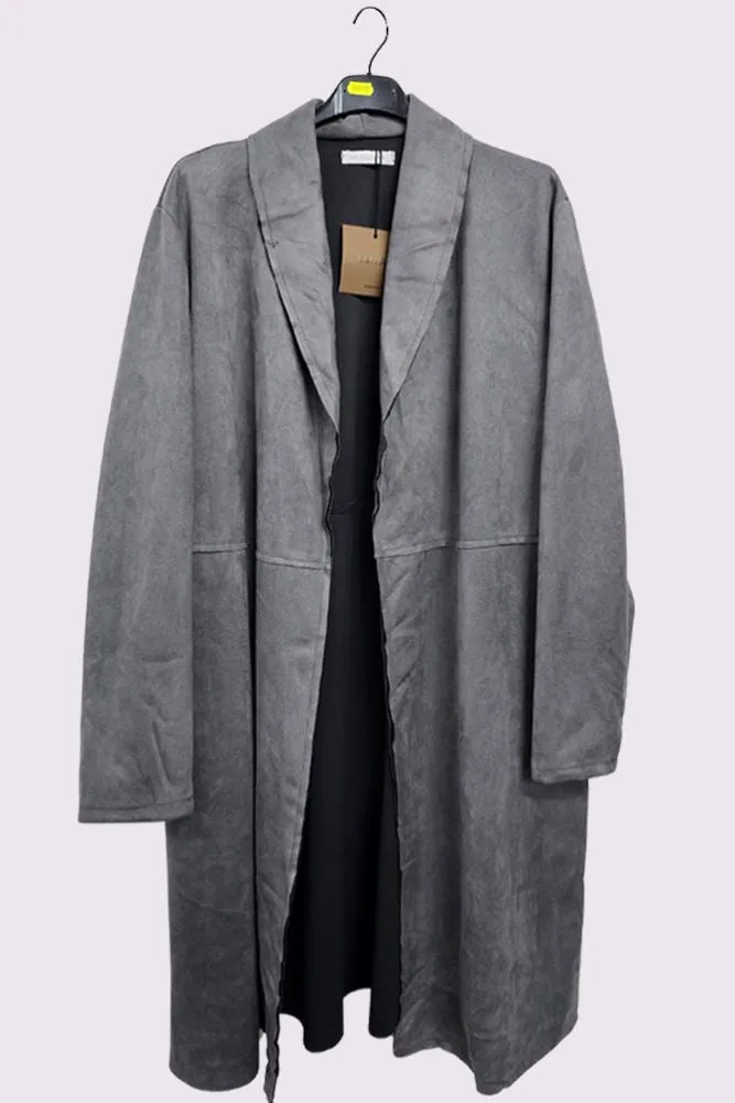 Plain Open Front Longline Blazer Cardigan