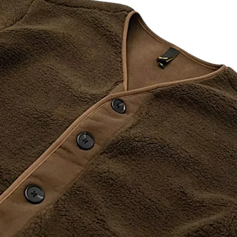 Polar fleece button front cardigan jacket