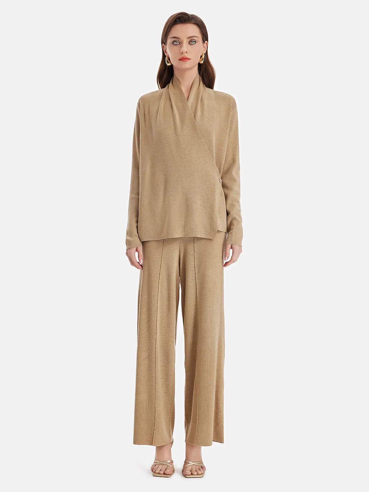 Premium Cashmere Wide-Leg Trousers