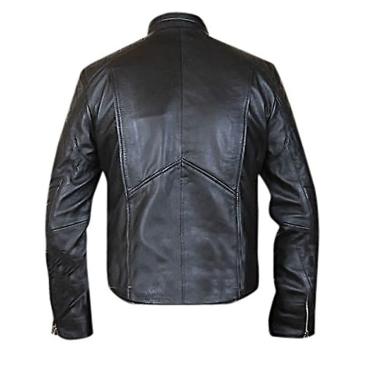 Punisher Skull Embossed Black Leather Jacket | Frank Castle Jacket