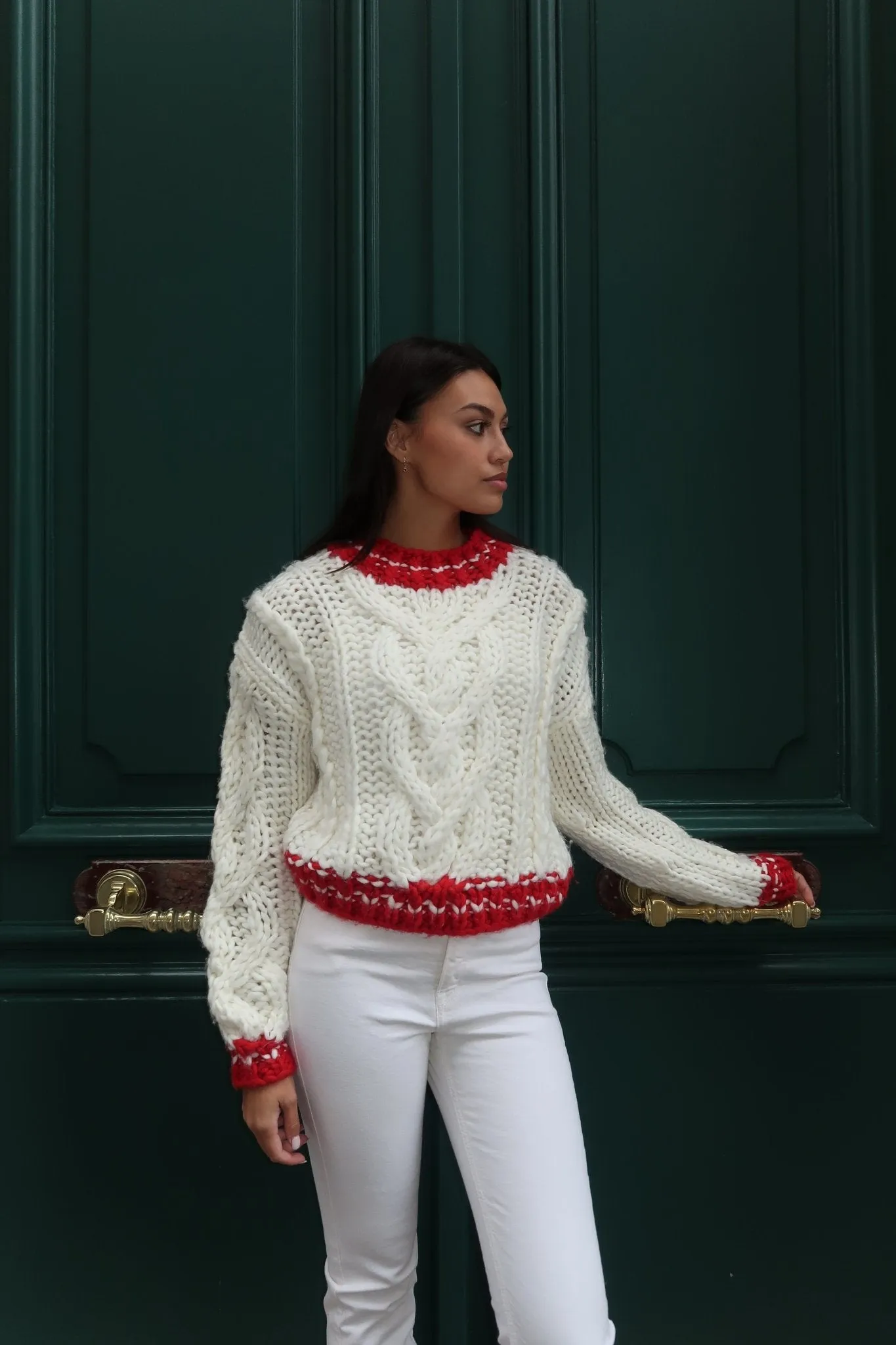 Red Velvet Pleated Jumper