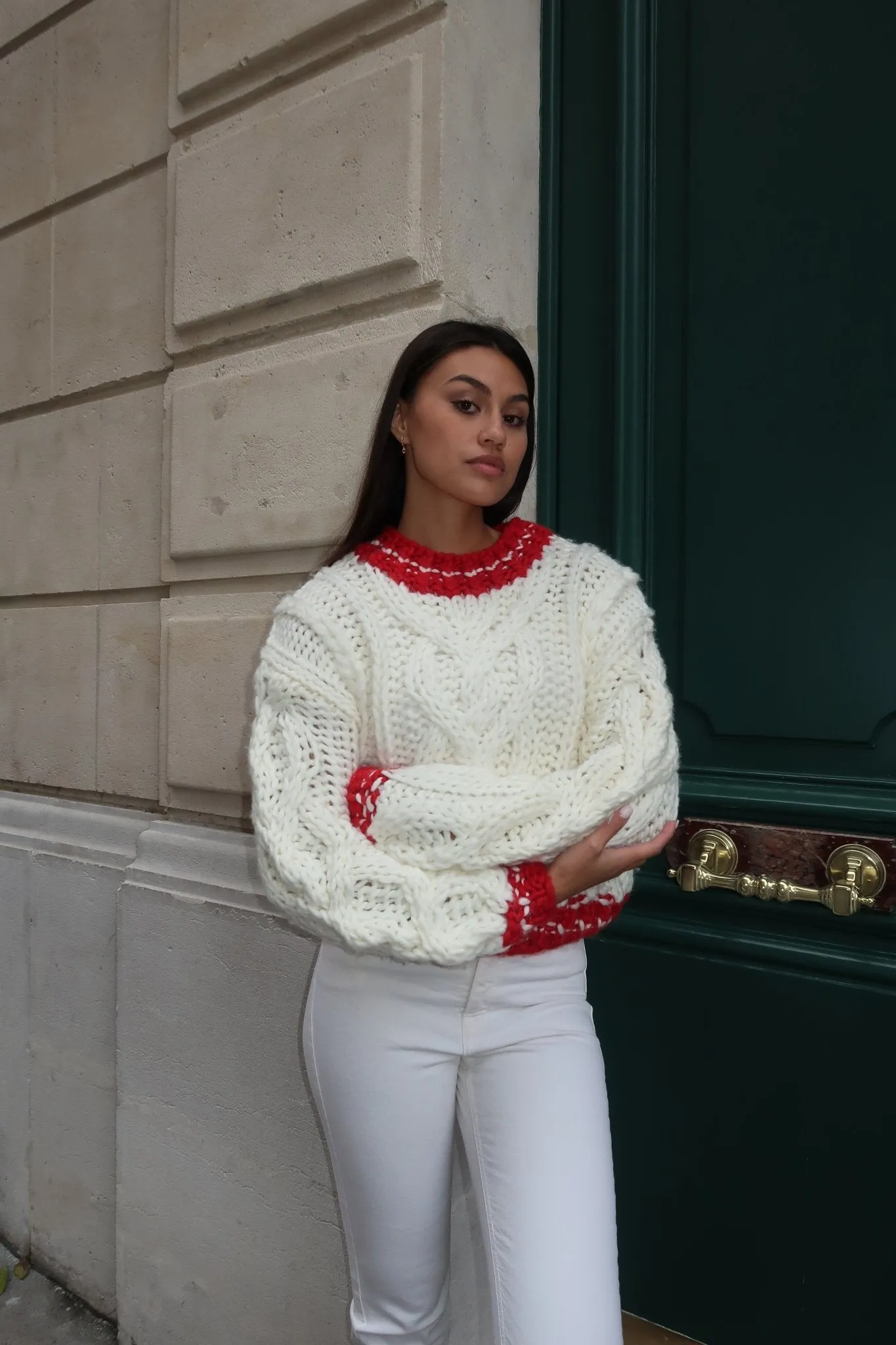 Red Velvet Pleated Jumper