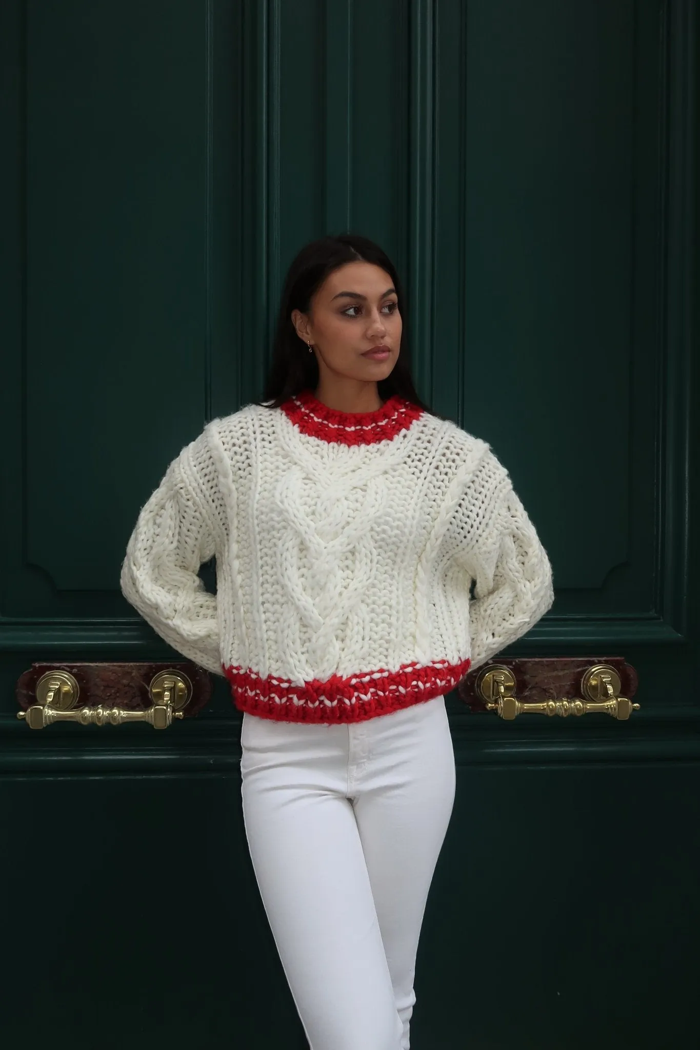 Red Velvet Pleated Jumper