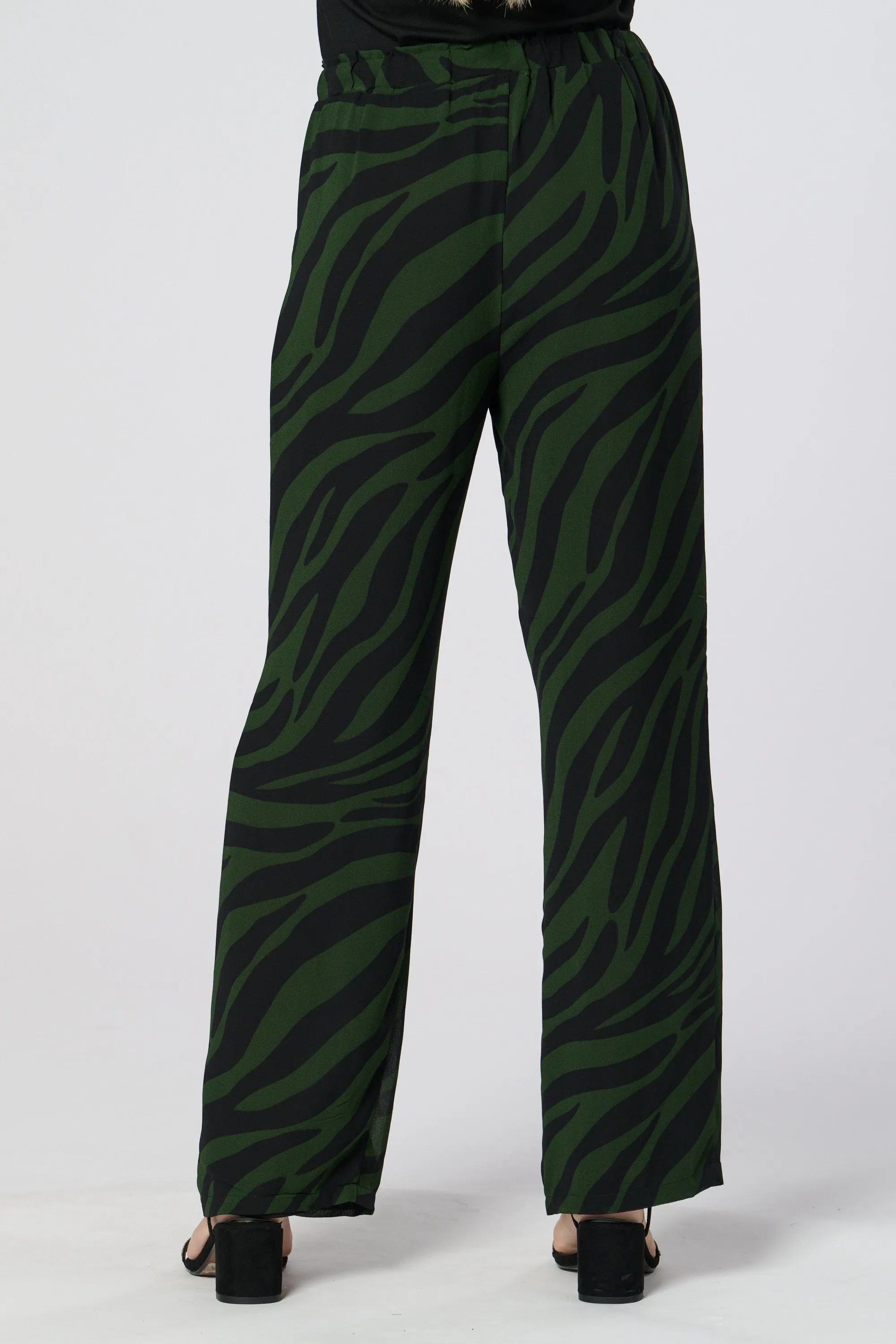 Saloos Zebra Print Lined Trousers with Side Pockets