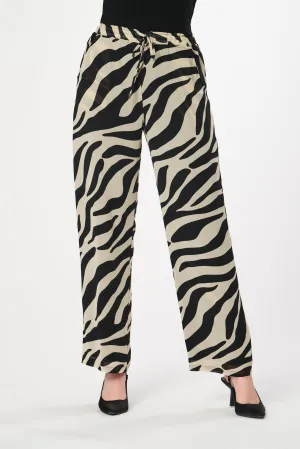 Saloos Zebra Print Lined Trousers with Side Pockets