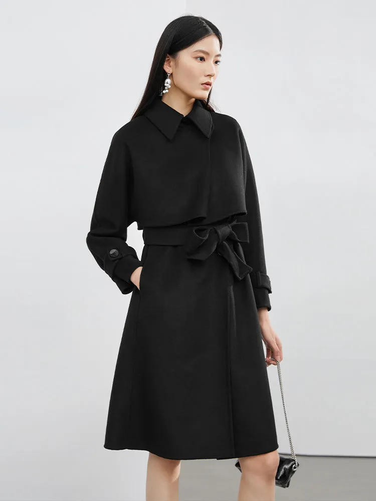 Short Coat Layer Two Piece Woolen Ensemble