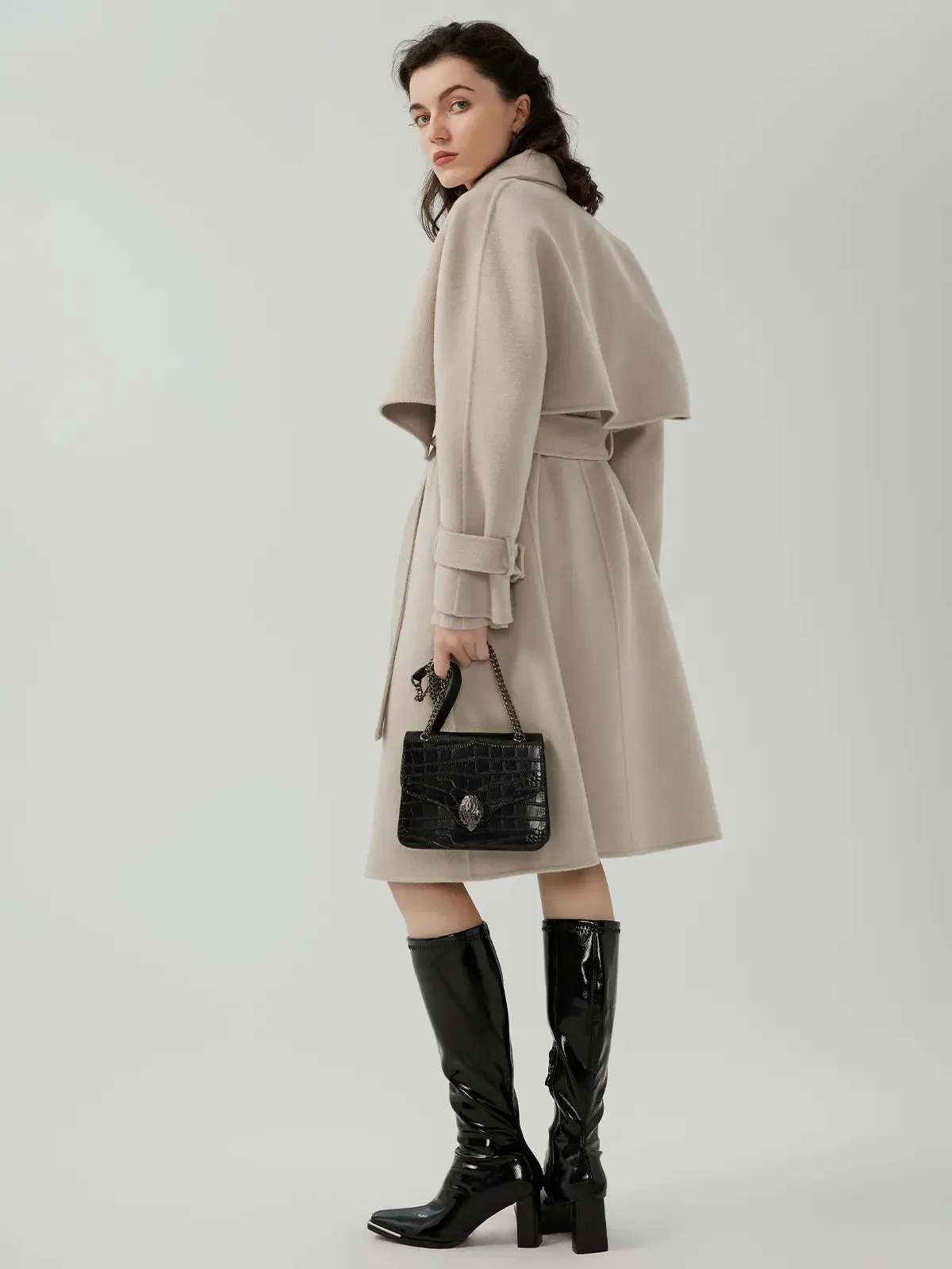 Short Coat Layer Two Piece Woolen Ensemble