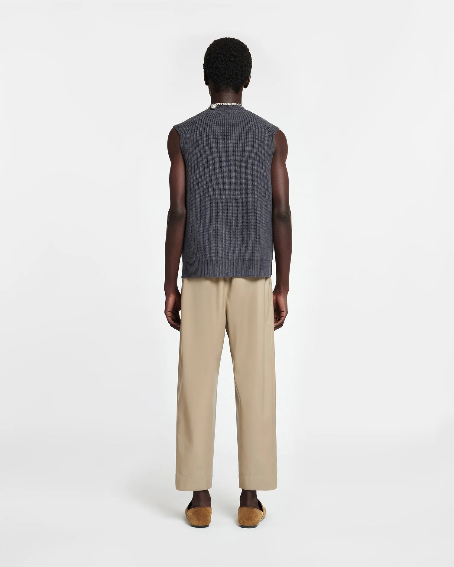 Terence - Cashmere-Blend Vest - School Grey