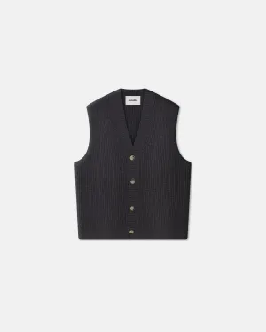 Terence - Cashmere-Blend Vest - School Grey