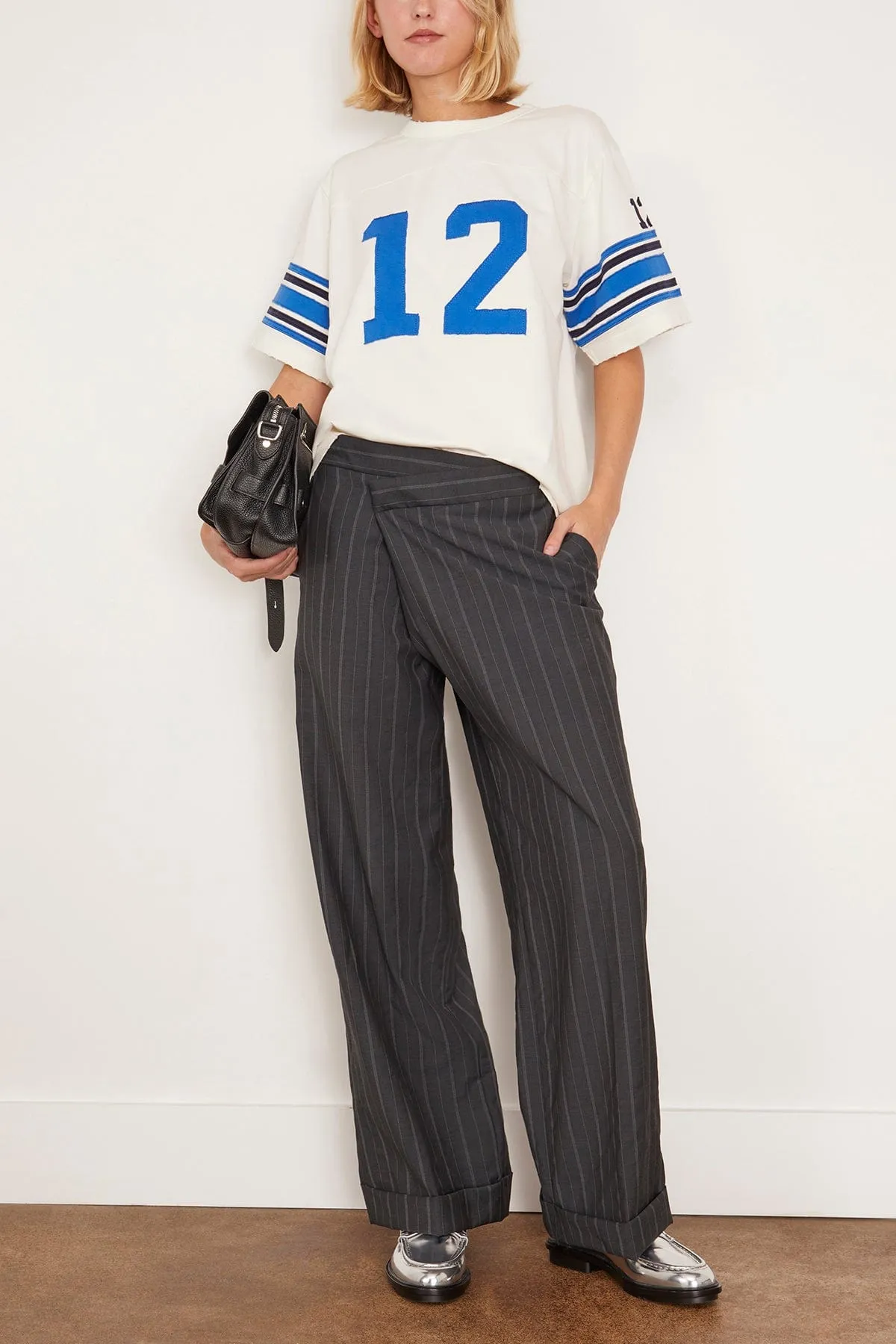 The Lounge Trouser in Charcoal Stripe