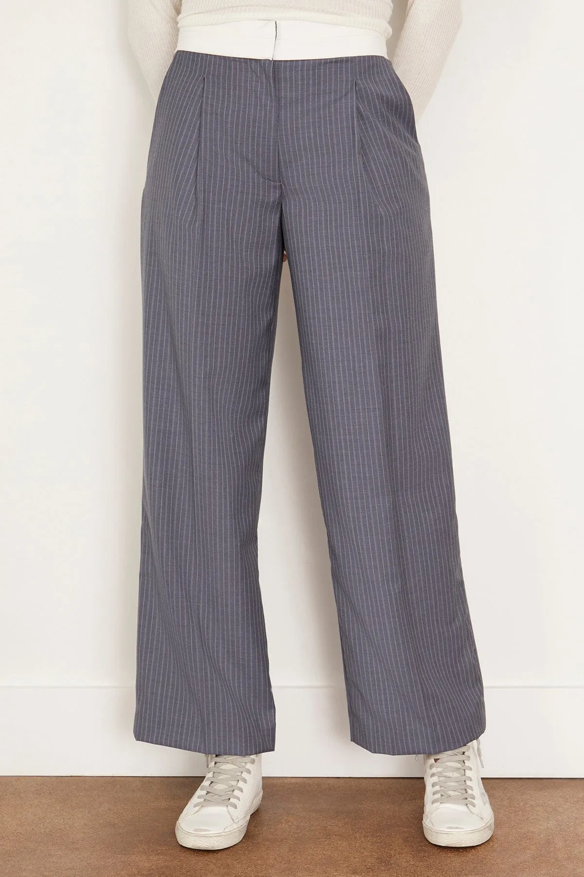 The Tribeca Trouser in Swordfish Pinstripe