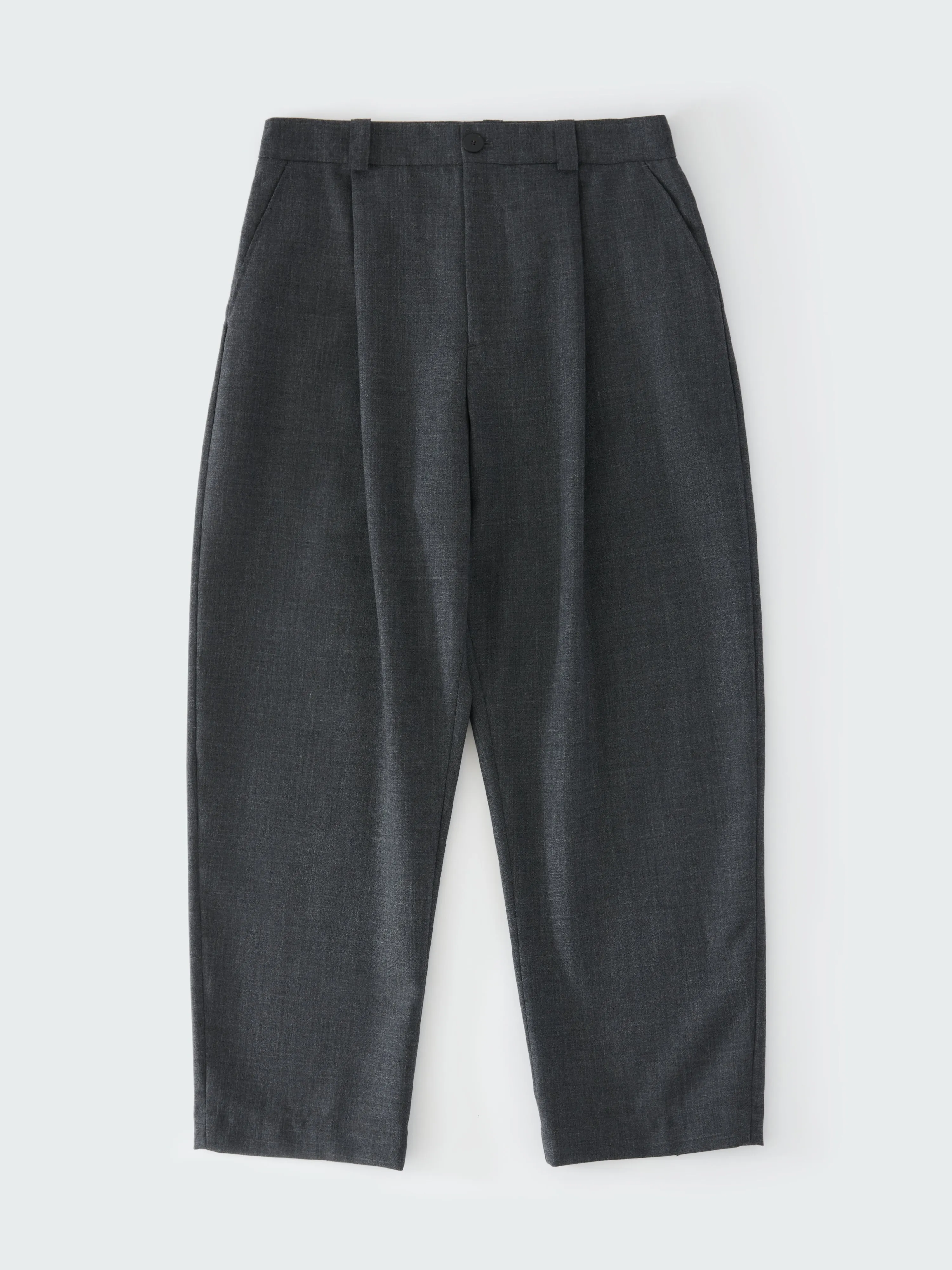 Tuck Tropical Wool Pant in Tarmac