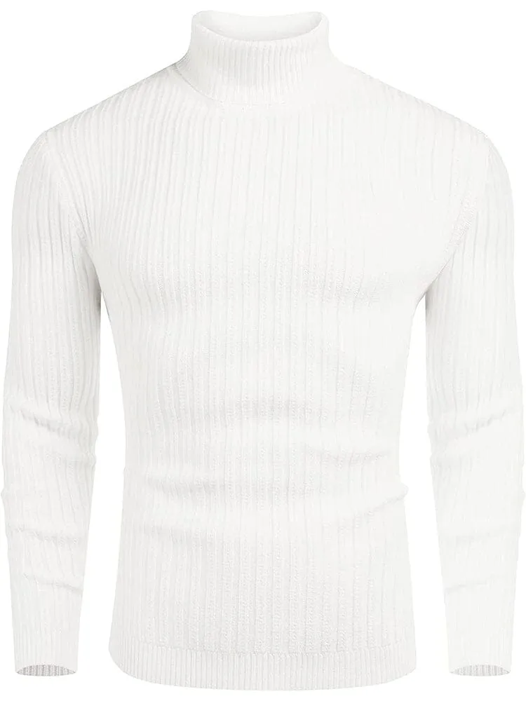 Turtleneck Knitted Classic Ribbed Sweater (Us Only)