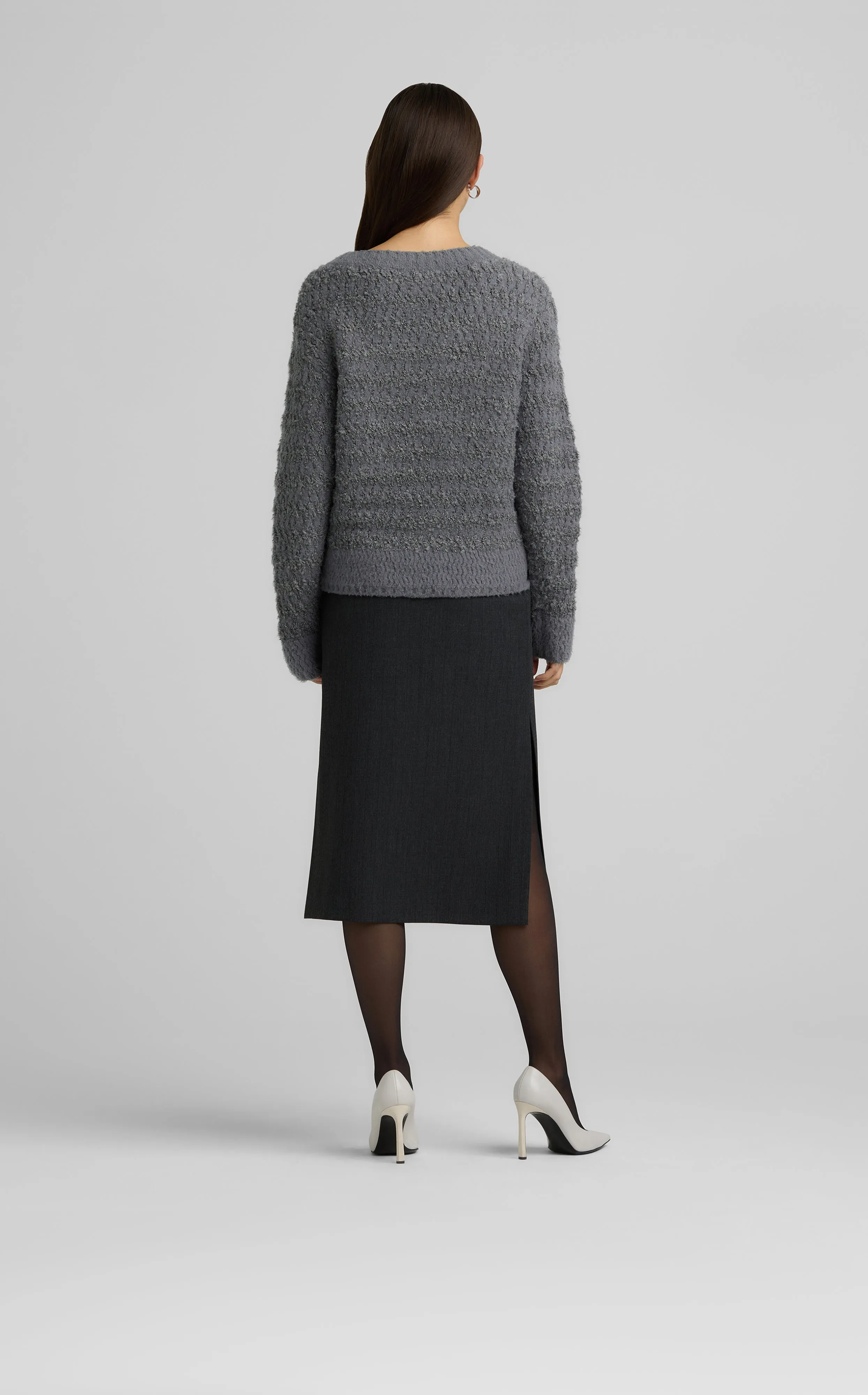 Two Tone Cable-Knit Sweater