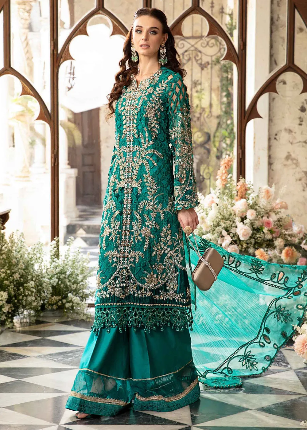 Unstitched Mbroidered Wedding Formals 2024 by Maria B | BD-2806