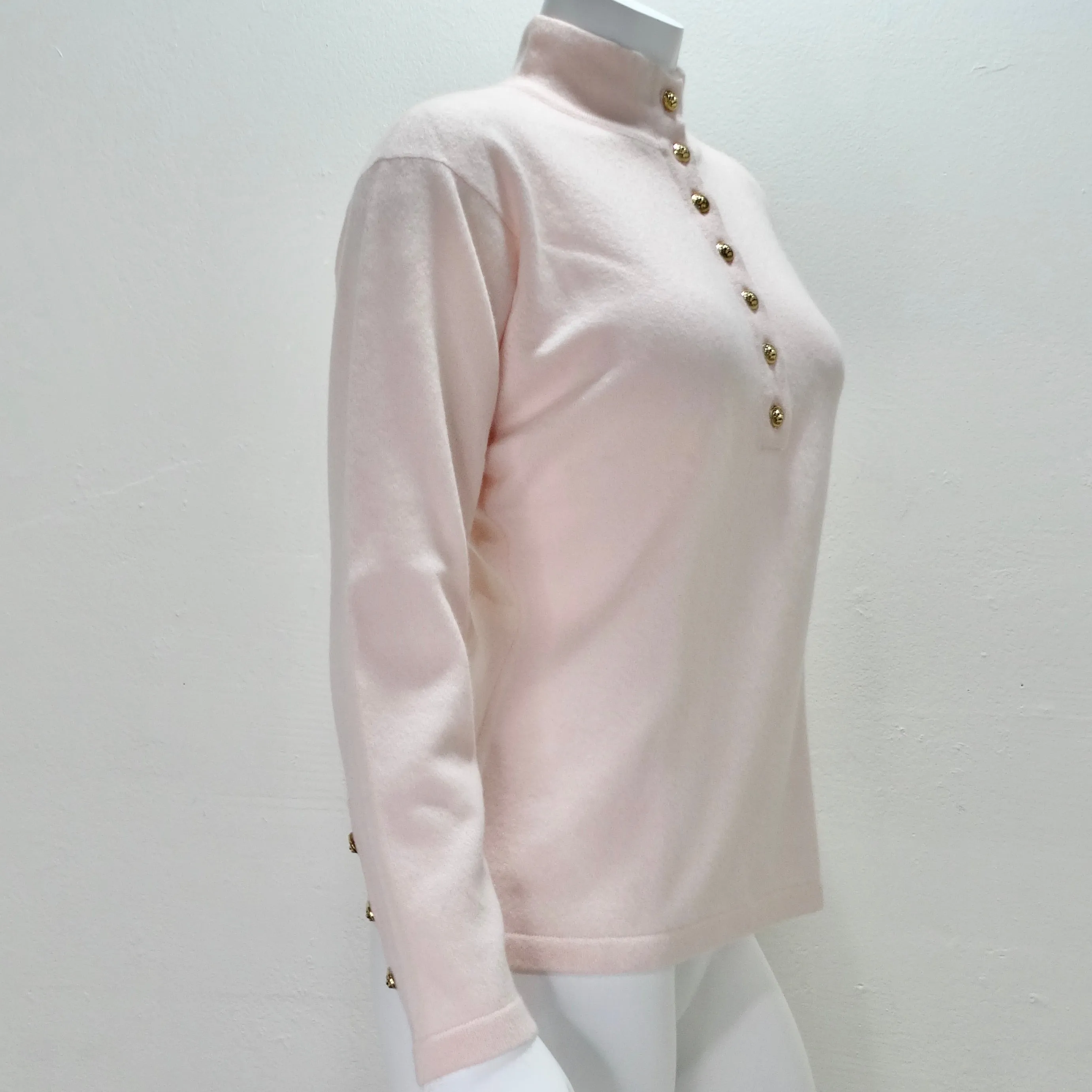 Valerie Louthan 90s Pink Cashmere Polo Sweater