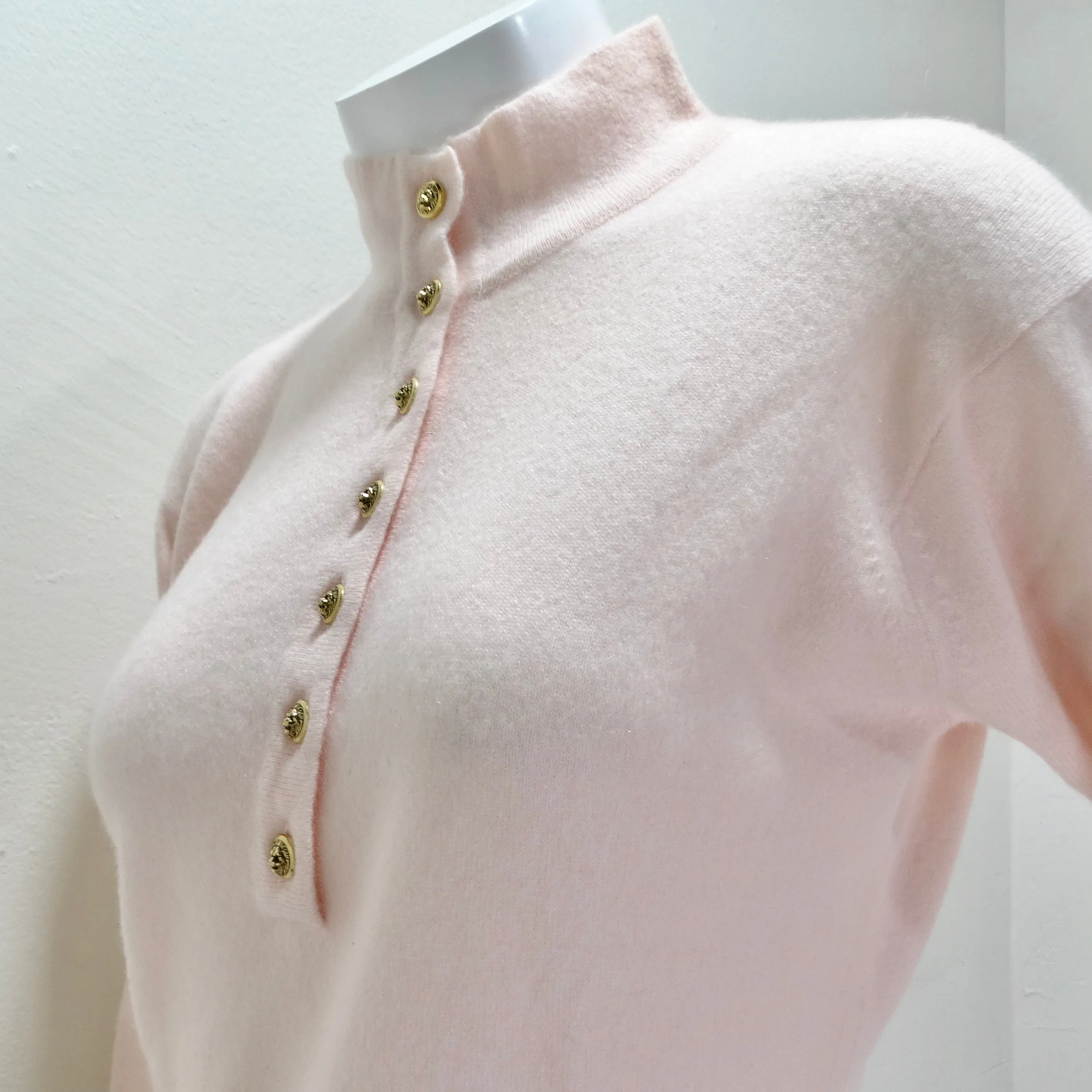 Valerie Louthan 90s Pink Cashmere Polo Sweater