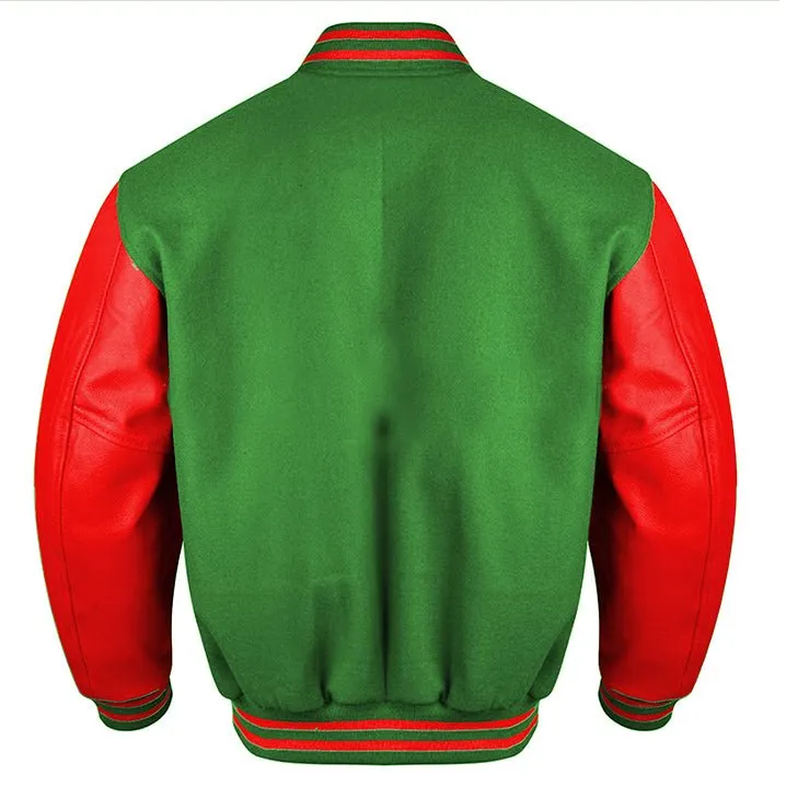 Varsity Jacket - Forest Green Red