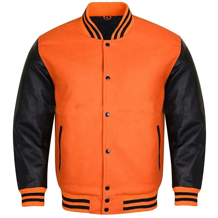 Varsity Jacket - Orange Black