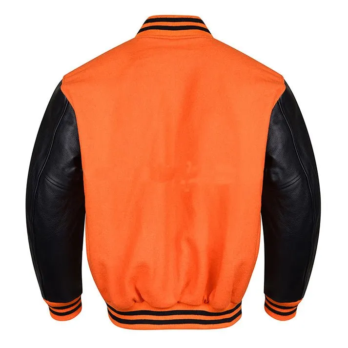 Varsity Jacket - Orange Black