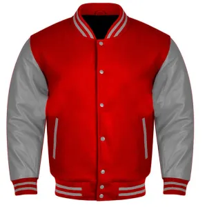 Varsity Jacket - Red Gray