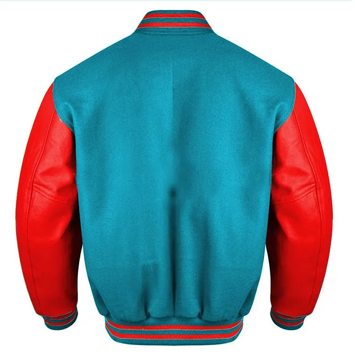 Varsity Jacket - Sky Blue Red