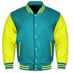 Varsity Jacket - Sky Blue Yellow