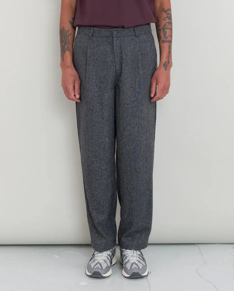 Wide fit Trouser Charcoal Wool Melange