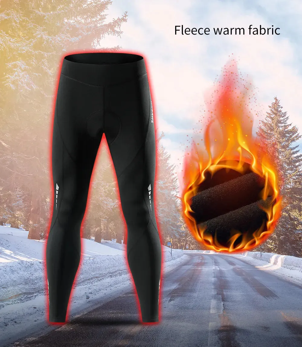 Winter Men Cycling Pant Keep Warm Fleece Lining Women Sports Leggings Long Pants Reflective Windproof MTB Bicycle Trouser