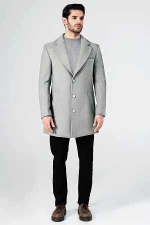 WOOLEN LONG COAT LIGHT GREY